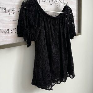 White Birch Black Lace Off-Shoulder Blouse